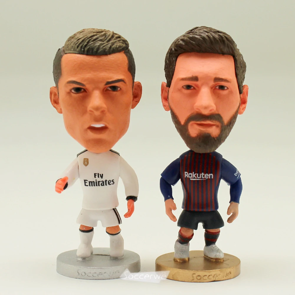 

2pcs/lot Soccer Player Star C.RONALDO & MESSI 2.5" Action Dolls Figurine