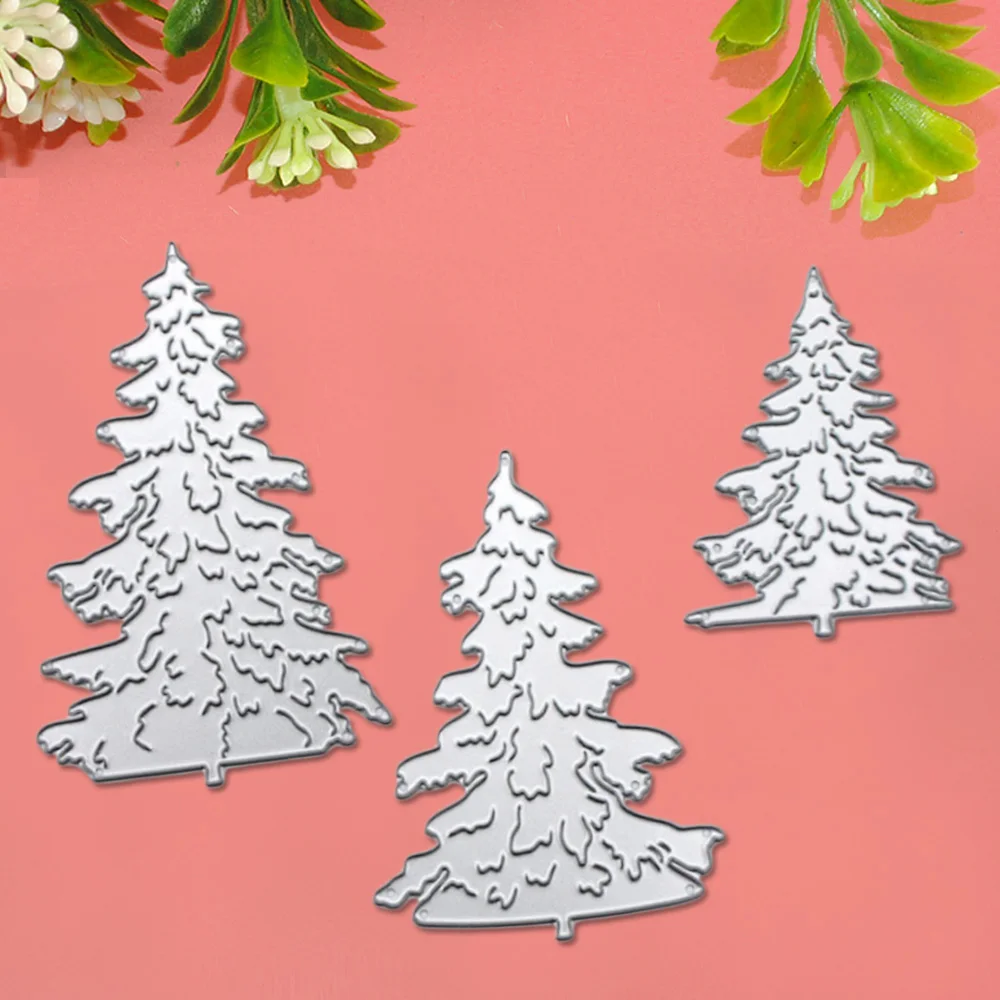 

3PCS Carbon Steel Metal Christmas Tree Embossing Cutting Dies Stencils Templates Mould Set for DIY Scrapbooking Album Paper Card