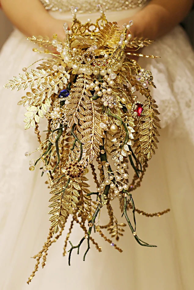 Женский Букет невесты с жемчужинами в готическом стиле|flower bouquet wedding|bouquet weddinghold