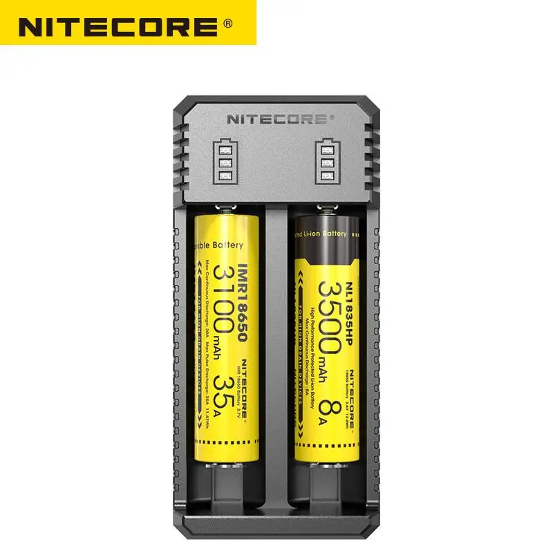 100%  NITECORE 휴대용 USB 리튬 이온 배터리 충전기, 26650 20700 21700 18650 16340 14500 배터리와 호환, UI1 UI2