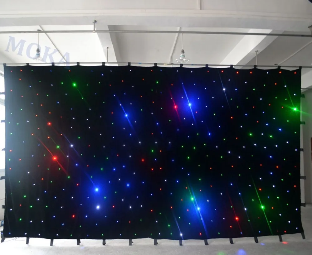 3 в 1 RGB светодиодный звездный занавес настенный огнестойкий СВЕТОДИОДНЫЙ занавес SMD Высокий яркий сценический фон ткань все размеры