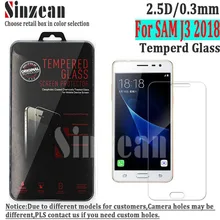Sinzean 100 шт для Samsung Galaxy J3 закаленное стекло Передняя прозрачная защитная пленка для экрана 0,3 мм 9 H 2.5D(полная модель