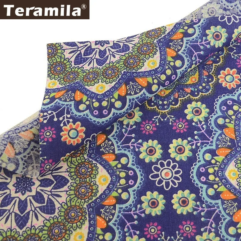 

Teramila Cloth Cotton Linen Fabric Meters Ankara African Telas Tissu DIY Curtains Patckwork Tablecloth Material Sofa Cushion Bag