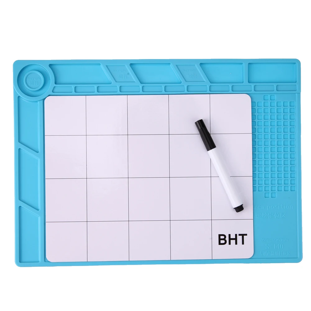 

Magnetic Heat-resistant Heat Gun Soldering Mat+ Magnetic BGA Soldering Silicone Station Insulation Pad+ Pen for Mobile Phone PC