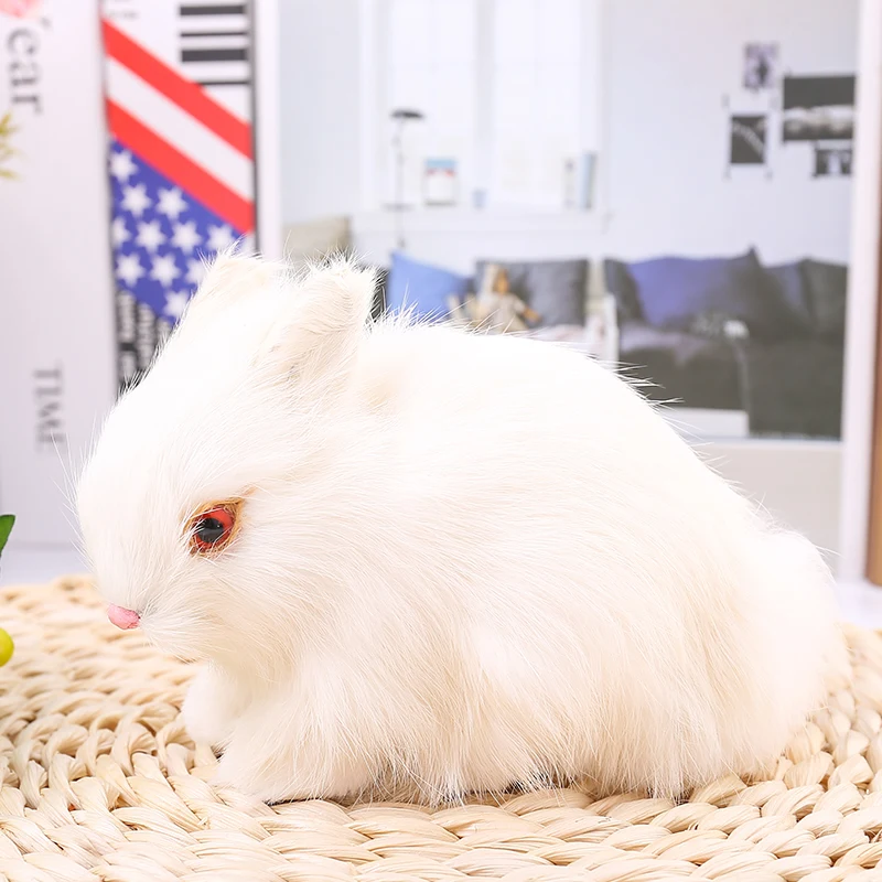 Мех Мини реалистичный милый белый плюш кролики мех реалистичные животные Пасхальный кролик Игрушечный Кролик модель день рождения
