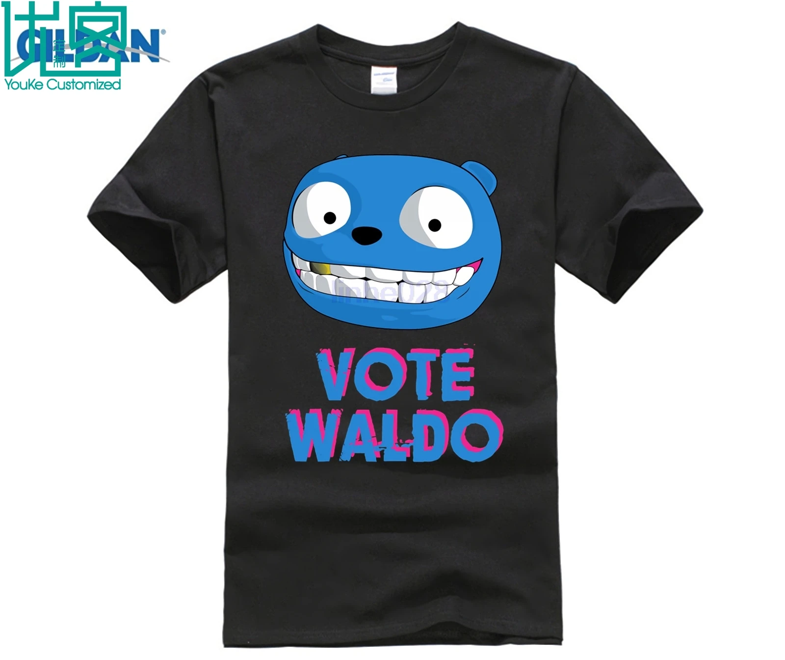 Черная футболка с зеркалом Vote Waldo | Мужская одежда