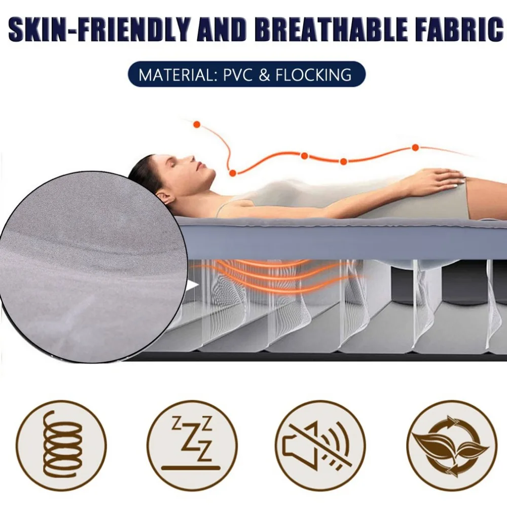 

Newest Durable Inflatable Air Mattress Single Person Air Bed With Electric Pump 203x99x22cm Folding Camping Pad Sleeping Pad