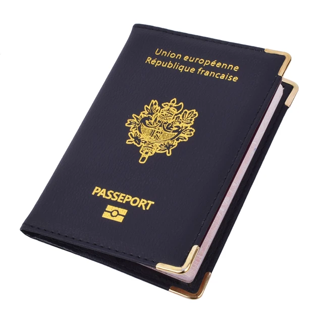 France Passport Cover PU Leather Credit Card Slots Porte-Passeport Housse Men Women French Passports Organizer for Travel 5