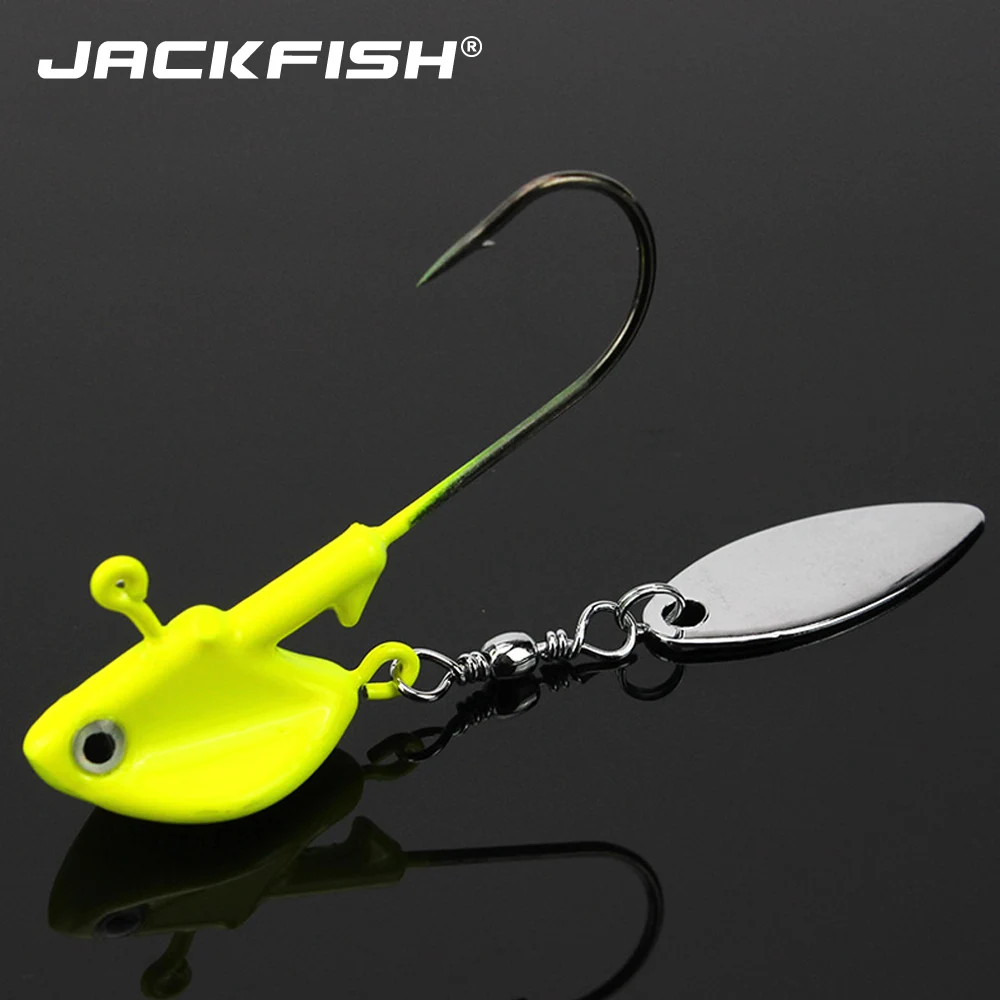 JACKFISH Jig приманки 4 г 6 г 10 г/5,4 см свинцовая головка Джиги с одним крюком искусственный шум блестки Pesca аксессуары Лодка Рыболовная Приманка