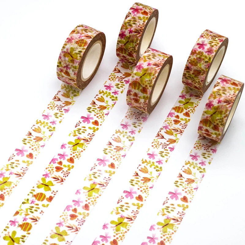 

1 PCS Creative Beetle Butterfly Washi Tape Adhesive Paper Tape School Office Supplies Decorative Masking Tape Sticker 15mm*10m