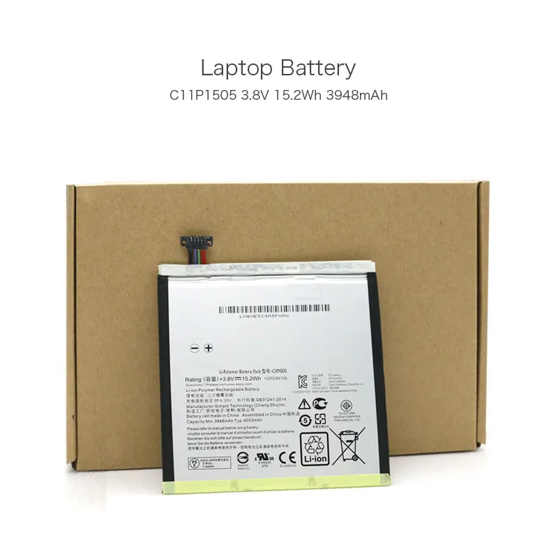 

3.8V 15.2Wh 3948mAh C11P1505for Asus ZenPad 8.0 Z380KL P024 Z380C P022 Z380CX Tablet Laptop Battery