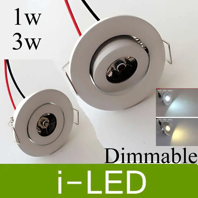 

White shell Dimmable 3W Cabinet LED Mini Downlight AC85-265V led Ceiling Recessed Light Lamp +LED Driver Warm Nature White CE UL