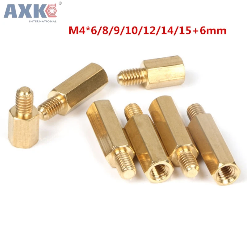 AXK M4 Male 6 8 9 10 12 14 15 мм x + Female латунь противостояние прокладка медь шестиугольная