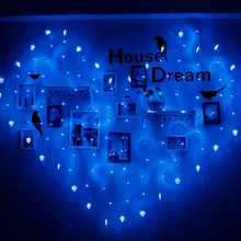 Szvfun 2x1,5 м сердце 128 СВЕТОДИОДНЫЙ занавес струны Огни мигалка сказочные огни Lichtslinger для вечерние Свадебные Рождественские украшения