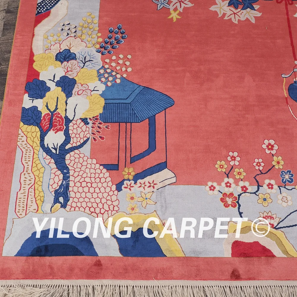 YILONG 6 56 'x 9 84' традиционный шелковый ковер ручной работы в стиле китайской