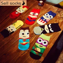 2016 new summer super hero Cartoon font b man b font Casual ankle cotton font b
