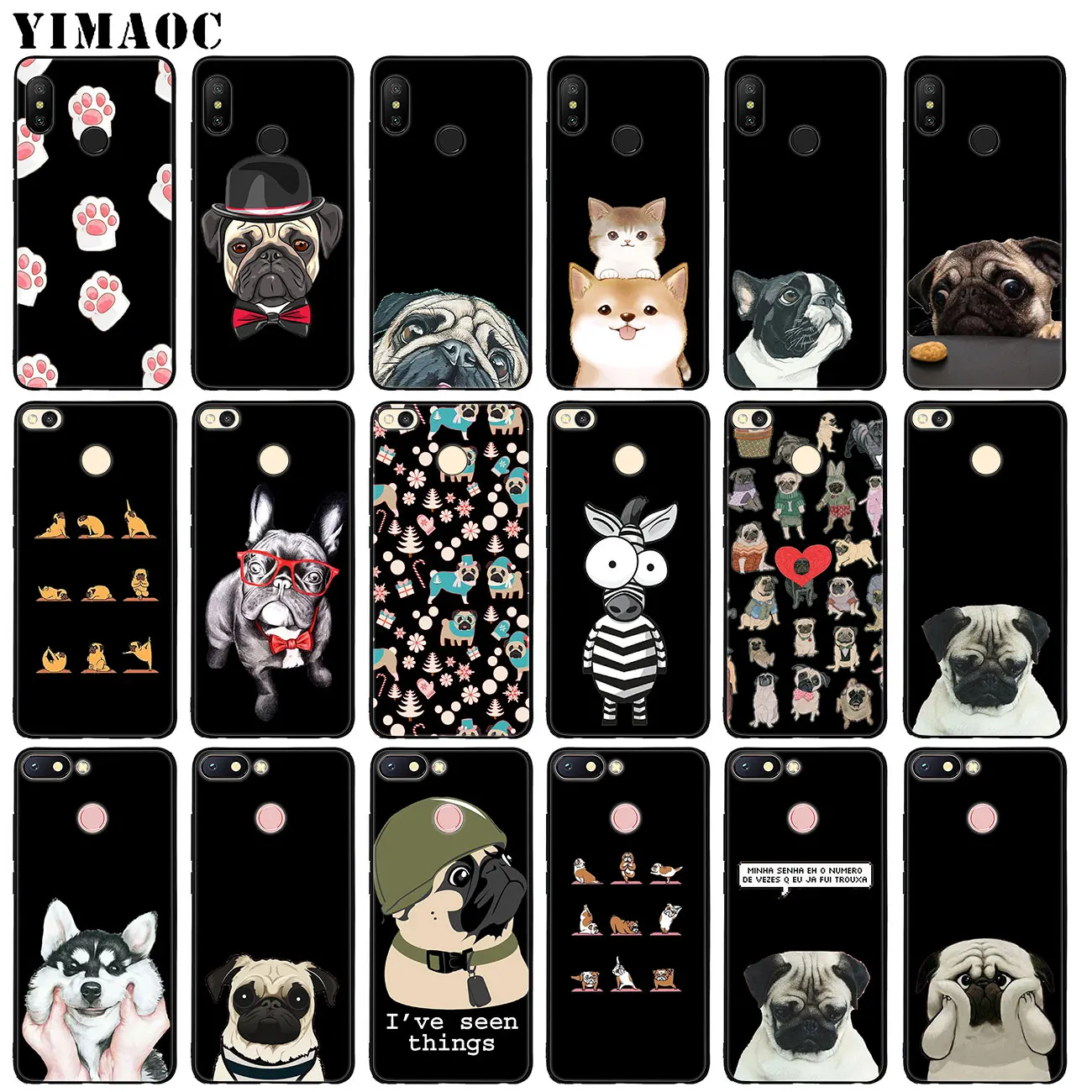 

YIMAOC dog Paw Husky pug cute Soft Silicone Phone Case for Xiaomi Mi 9 9T CC9 CC9E A3 PRO 8 SE A2 Lite pocophone f1 MAX 3