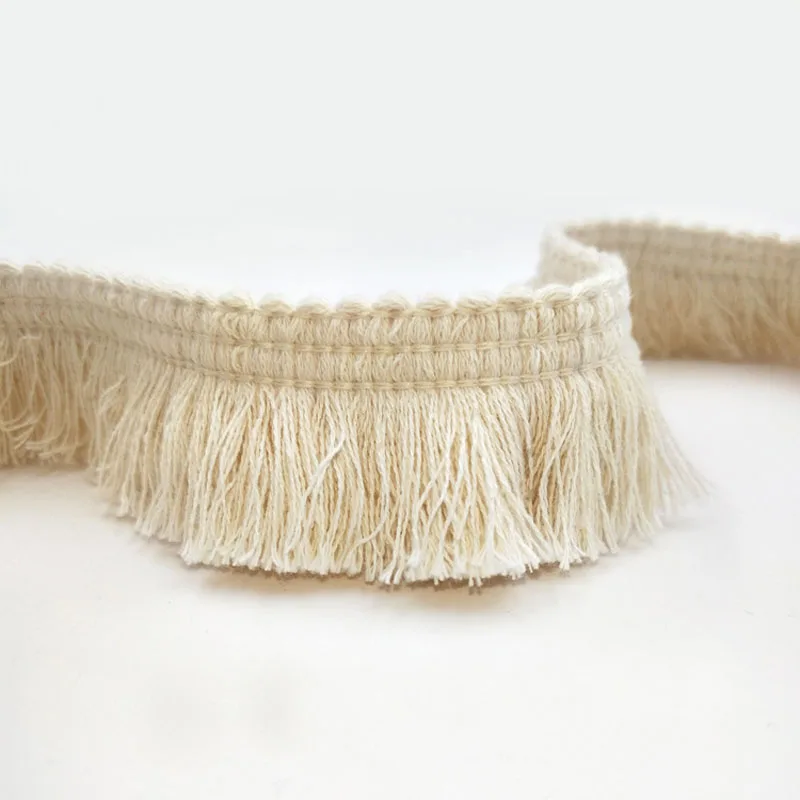 Buy 30Meters 4cm Width Beige Color Cotton Fringe Lace