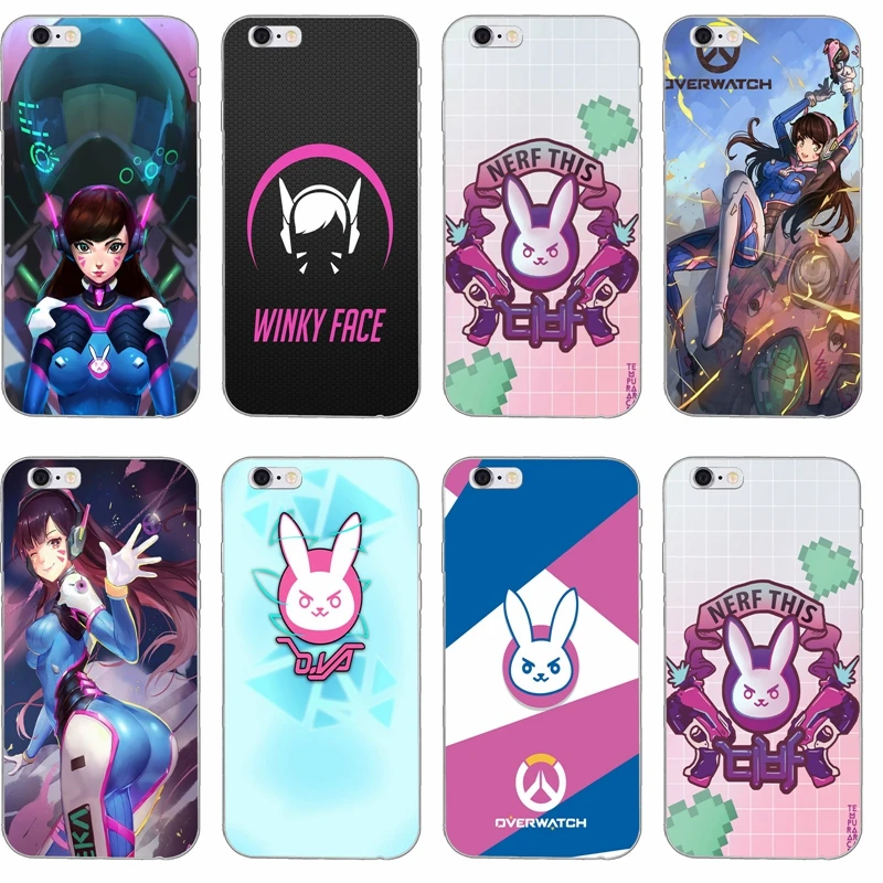 

popular game overwatch OW D Va Slim Tpu Soft phone case For LG G2 G3 mini spirit G4 G5 G6 K4 K7 K8 K10 2017 V10 V20
