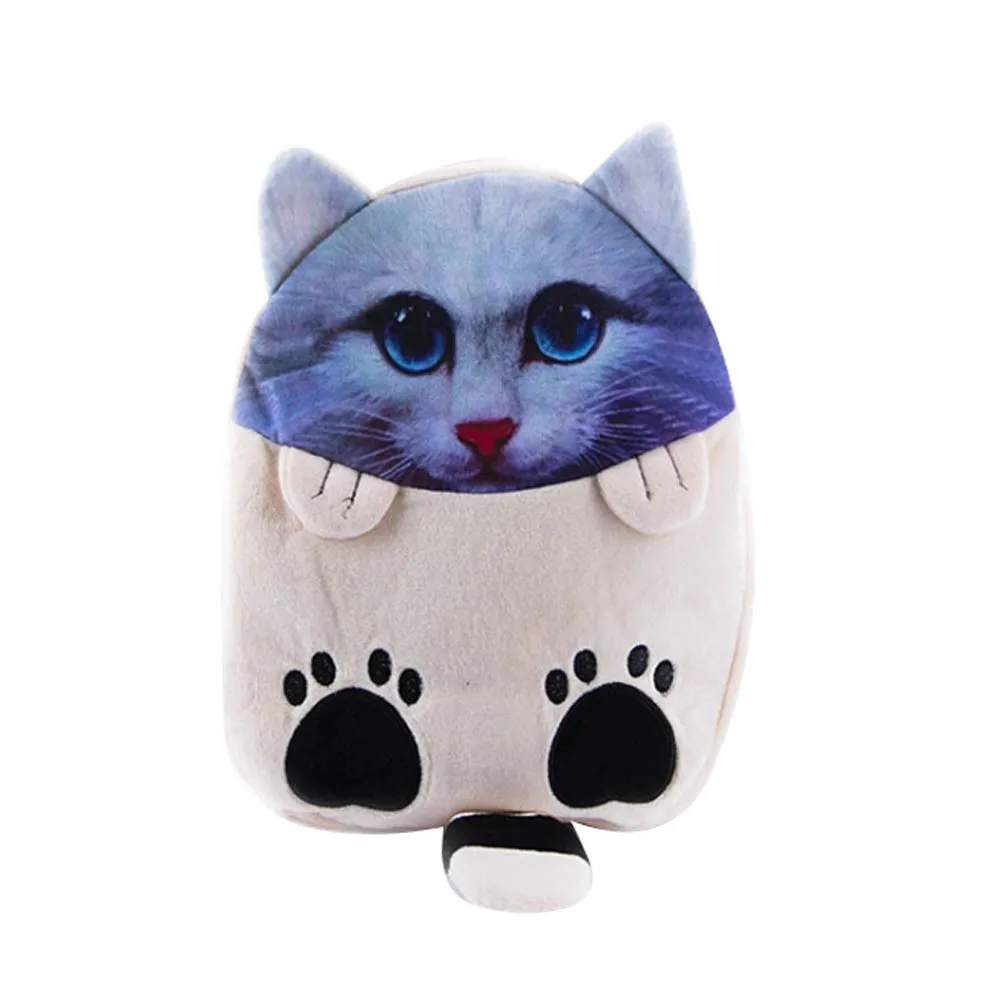 

Lovely Cartoon Cat Backpack Baby Girls Kindergarten Children School Bag Small Cute Velour Shoulder Bags Sacos De Ombro De Veludo
