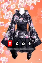 Lolita Maid Woman font b Cosplay b font Costume Japanese Kimono Cherry Blossom Festival Party Dress