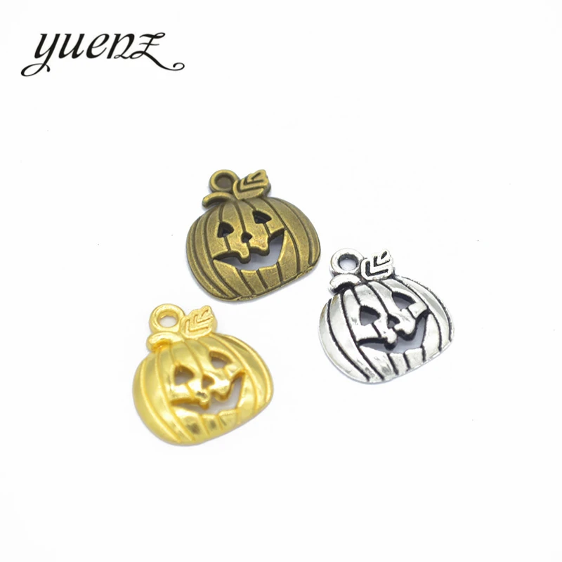 

YuenZ 15 шт. искусственный серебряный цвет Подвески тыквы ожерелье из цинкового сплава, серьги браслет ювелирные изделия DIY Ручной работы 18*16 мм K08