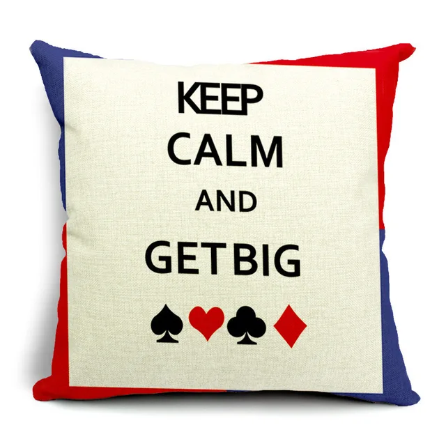 Playing Cards Poker Decorative Throw Pillow Case Cushion Cover 45cm