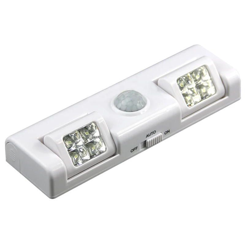  90 Degree 8 LED Night Light PIR Motion Sensor Light Night Lamp Under Cabinet Light Battery Power Fo - 32974610633