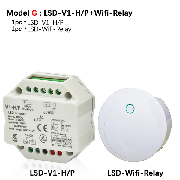 Светодиодный диммер 12 В 24 В ШИМ 2,4G светодиодный сенсорный RF беспроводной пульт дистанционного управления 36 в 48 в умный Wifi диммер контроллер для одноцветной светодиодной ленты - Цвет: Model G