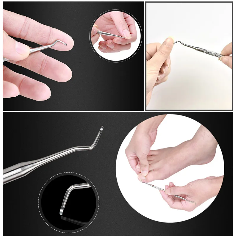 AddFavor 3 шт. вросший корректор для ногтей маникюрный набор Лифтер для ногтей Педикюр пилка для ногтей толкатель для удаления кутикулы инструменты для ухода за ногами