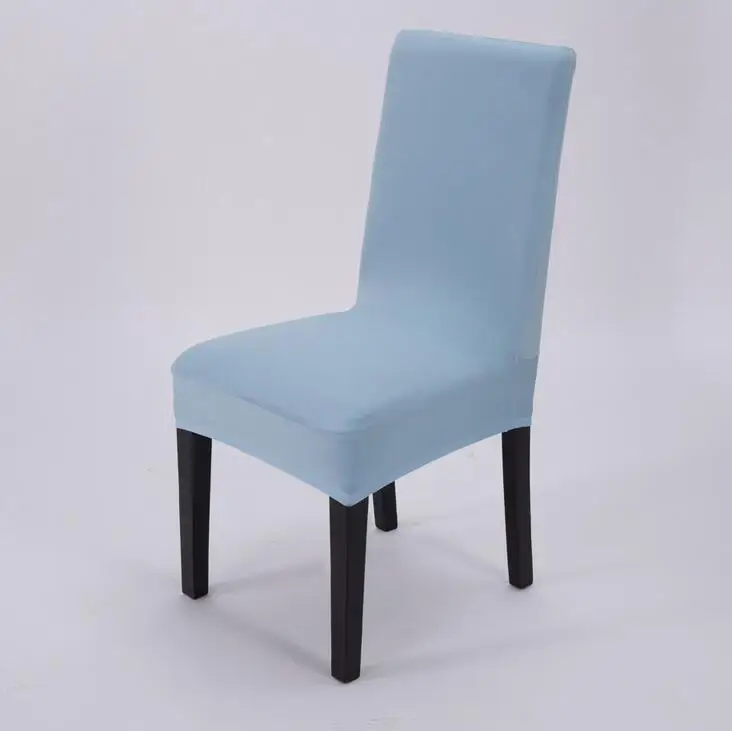Универсальные эластичные тканевые чехлы на стулья, Китай для свадебных декораций, праздничные чехлы на стулья для банкетов, обеденных стульев - Цвет: Light Blue