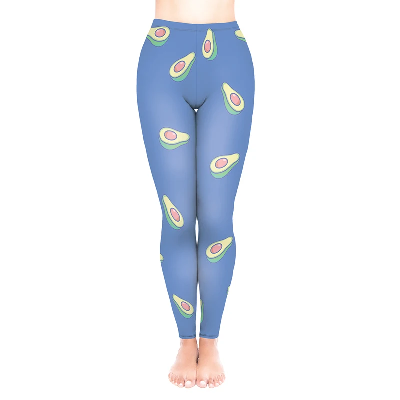 

2019 Hot Sale Sexy Deep Blue Pattern Print Fitness Clothing No Transparent Leggings Fitness Feminina High Elasticity Leggins
