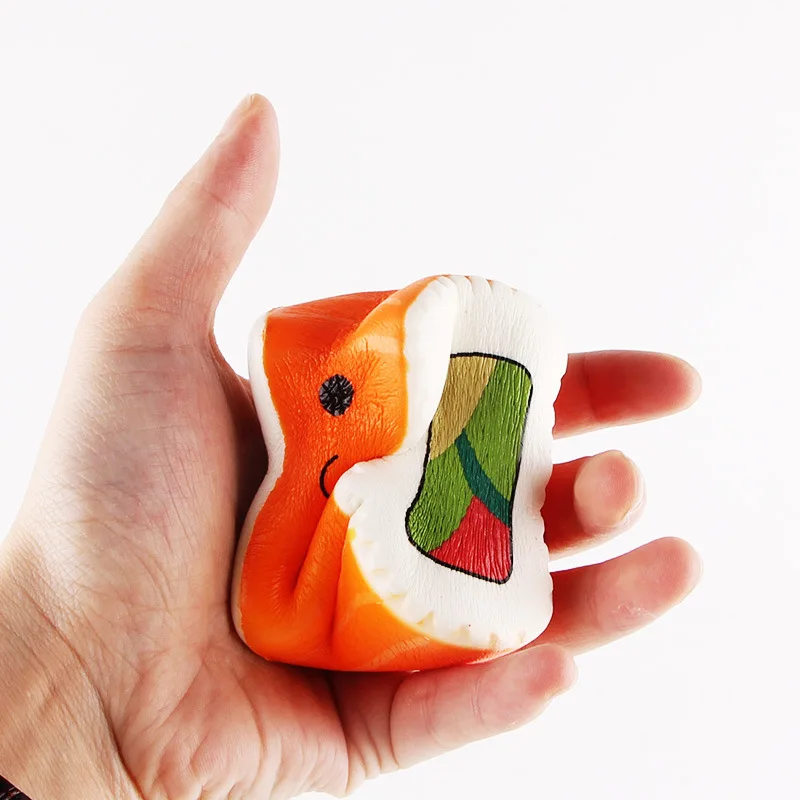 1 шт. милый Yummy Sushi Squish медленно поднимающийся ремешок для телефона 6 см Kawaii мультфильм лицо кулон эластичный хлеб торт дети забавная игрушка подарок