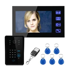7 “Ató con alambre el Teléfono Video de La Puerta Sistema de Intercomunicación 1 Monitor + 1 IR Kit de Cámara de Visión Nocturna Con Contraseña + Remote Controller