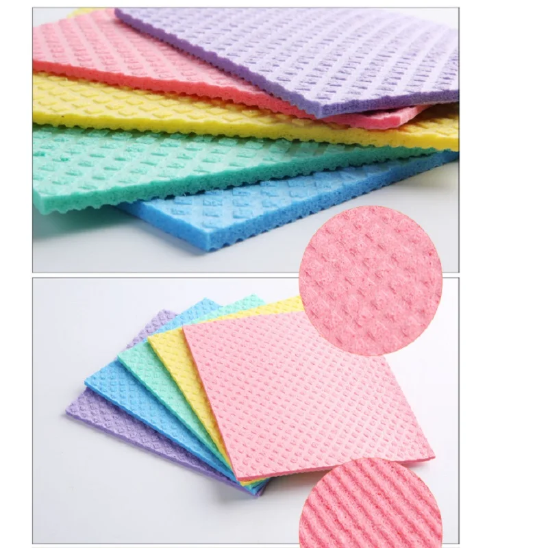 Colorful Sponge Household Kitchen Towels Scouring Pad Table Kitchen Dish Washing Cloth Cleaning Rag Kitchen Bar Tool Accessories