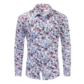 

FREDD MARSHALL Men 100% Cotton Random Printed Long Sleeve Button Down Shirt Cotton Printing Shirt Printed Cotton Shirts