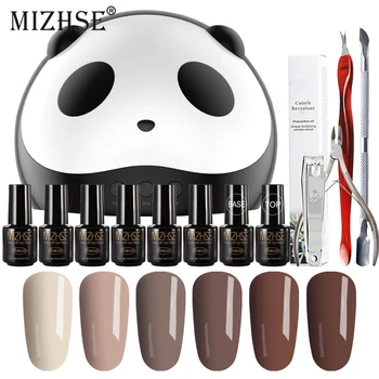 

MIZHSE 7ML UV Gel Hybrid Set For Manicure Soak Off Lacquer White Primer Long-lasting Gel Nails Set With Lamp DIY Nail Style