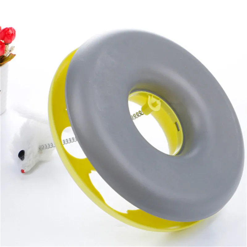 Pet Cat Toys Single- layer Kettle Spring Mice Crazy Amusement Disk Multifunctional Disk Play Activity