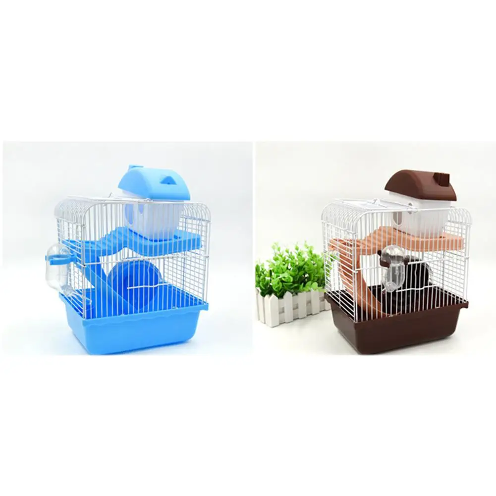 Yfashion Hamster Cage Hamster Cage Hamster Cage Castle Cage Double-deck Hamster Cage Cage with Cabin 23*17*30 cm