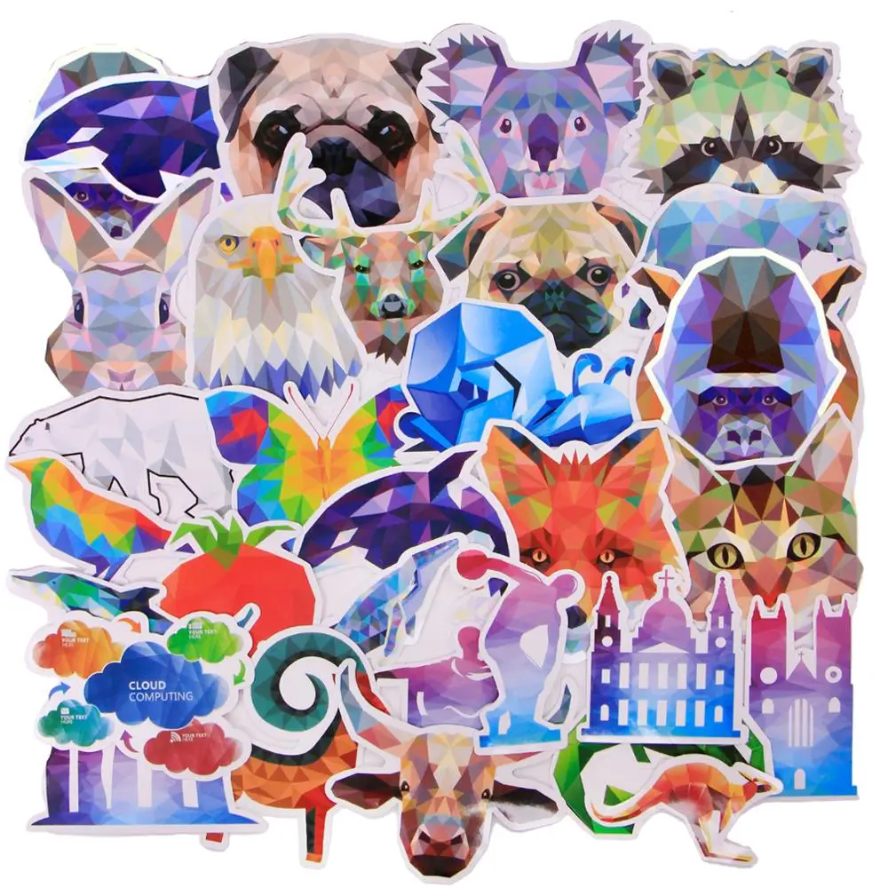 

Lot Fashion Geometry Cartoon Nature Animal Sticker Cool JDM Graffiti DIY Stickers for Skateboard Laptop Car Luggage Bicycle