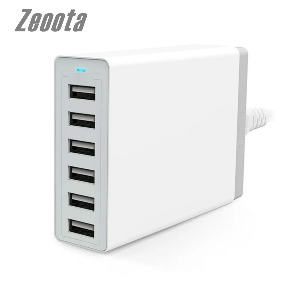 

Desktop USB Charger 50W 6 Port EU/UK/US Plug with Power IQ Quick Charge Tech for iPhone, iPad, Samsung, Nexus, HTC M9