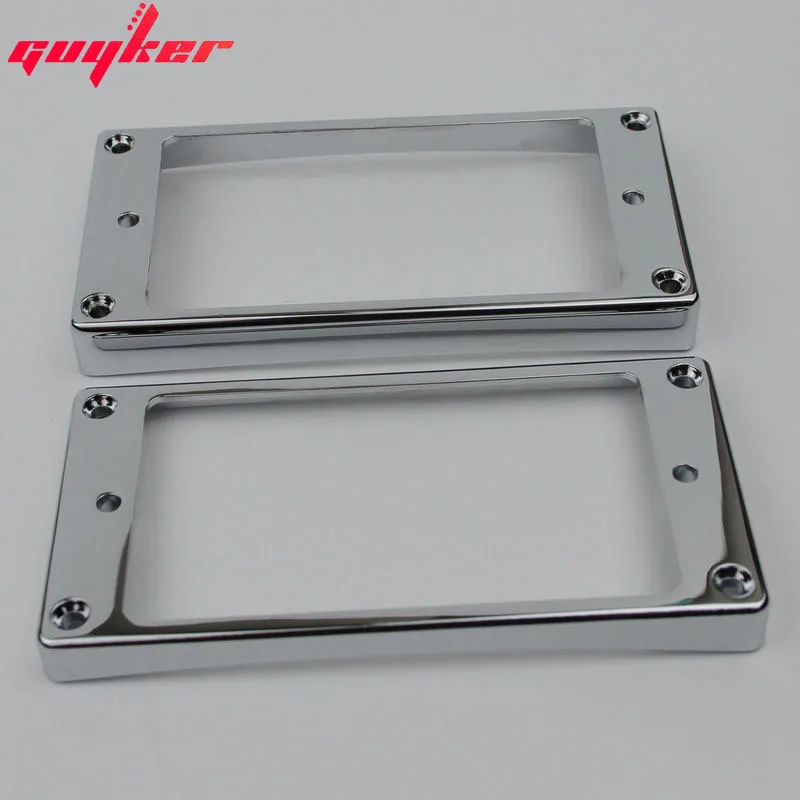 

2Pcs Pickup Mounting Rings for Humbucker Metal Bridge and Neck Pickups Cover Frame Curved Set Replacement Electric Guitar Chrome
