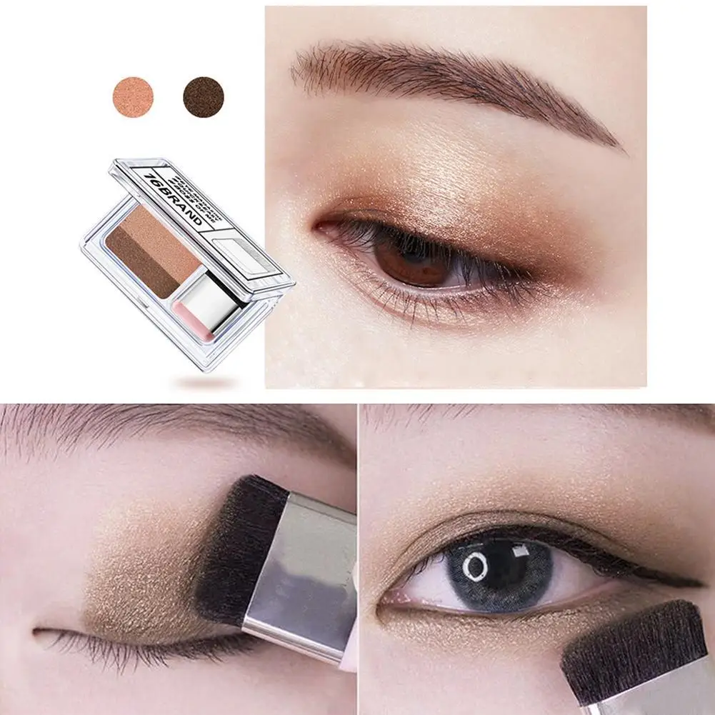 

Double Color Natural Eye Shadow Makeup Palette Matte Nude Eyeshadow Waterproof Shimmer Eyeshadow Pallete With Cosmetics Brush