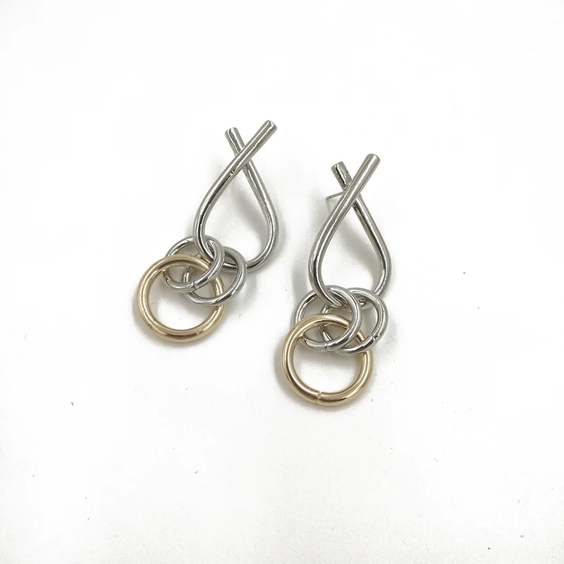 Rongho геометрические металлические серьги в готическом стиле для женщин панк ювелирные изделия Femme Brincos мода несколько окружностей Золото Серебро Серьги Bijoux