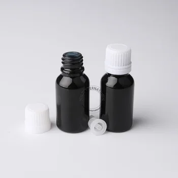 

Free Shipping 5pcs x 15ml Black Essential Oil Bottle+White Tamper Evident Cap+Orifice Reducer,15g Glass Perfumes Vial Packaging