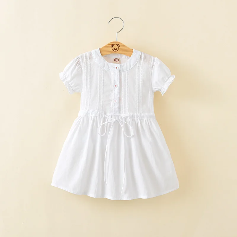 Dresses Children Baby Kids Girls Clothes White Short Sleeve Cute