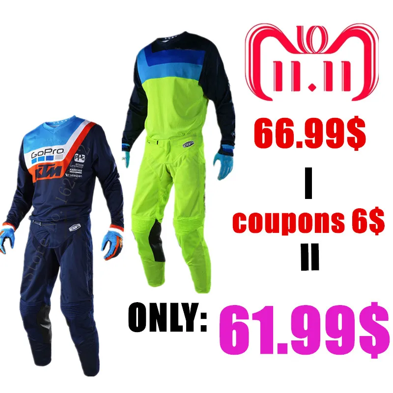 Motocross Suit Top MX ATV BMX Moto Jersey and Pants long Sleeve Racing