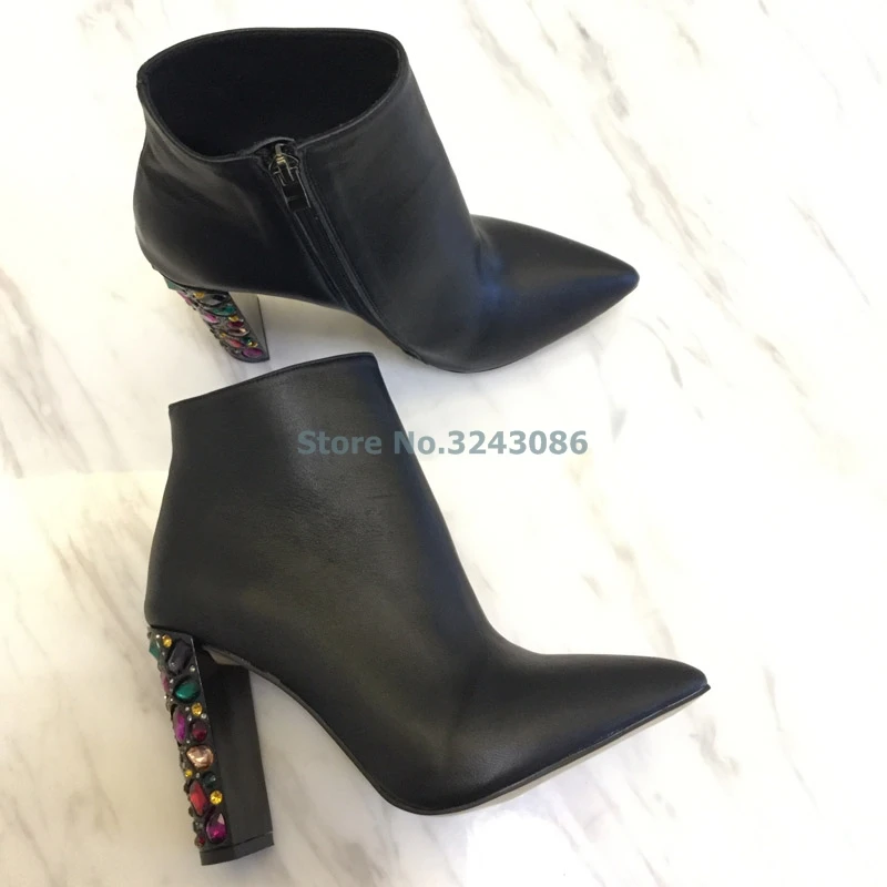 as Gris Pointu Peau Bijoux Cheville Bout Talon Noir Picture As Hauts En Mode Chunky À Talons Femmes Bottes Rouge Coloré Suede Mouton Picture De pZBwZAq