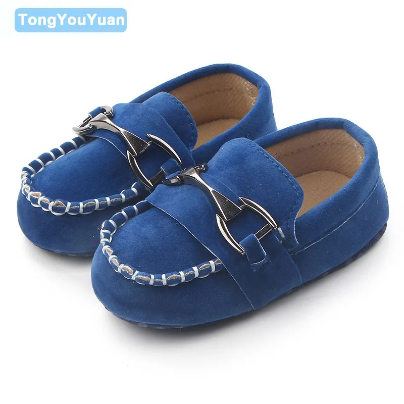 Baby Boy Mocassins Shoes Nubuck Leather Metal Decoration ...