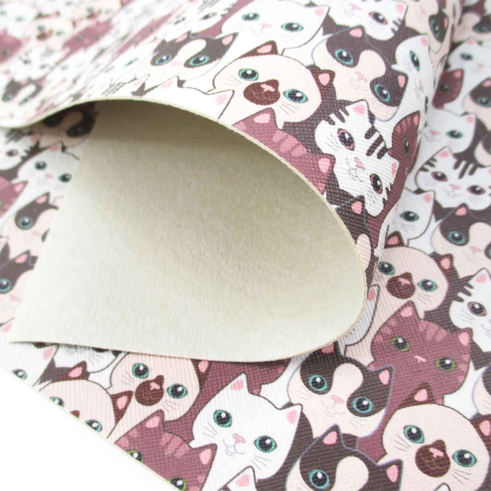 David accessories 20*33cm cat искусственная кожа PU DIY швейная ткань для одежды сумок обуви